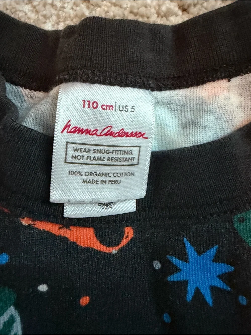 Hanna Andersson Black Space-Print Pajama Set